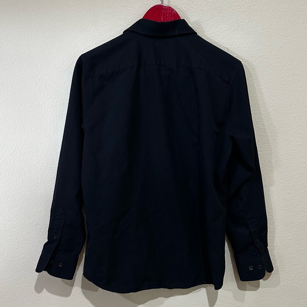 Faconnable Men's Black long sleeve Dress Shirt - Picture 4 of 6